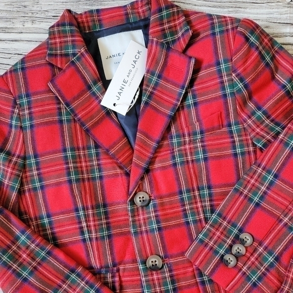 Janie and Jack Christmas Outfit Blazer and Pants 100% Wool NWT - Picture 3 of 6